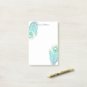 Elegant Peacock Feathers Post-it Notes (Op bureau)