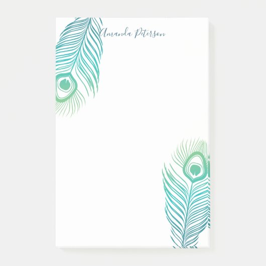 Elegant Peacock Feathers Post-it Notes (Voorkant)