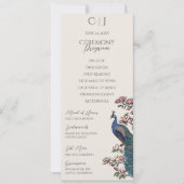 Élégant Peacock Floral Ordre des programmes de ser (Devant)