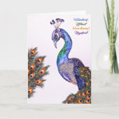 Élégant Peacock Graduation Plié Carte de voeux (Devant)