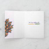 Élégant Peacock Graduation Plié Carte de voeux (Intérieur)