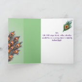 Élégant Peacock Graduation Plié Carte de voeux (Intérieur)