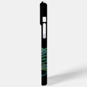 ELEGANT PEACOCK IN BLAUW, AQUAMARINE MONOGRAM Case-Mate iPhone CASE (Achterkant / Links)