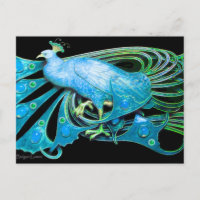 ELEGANT PEACOCK IN BLAUW BLAUWGROEN ZWARTE