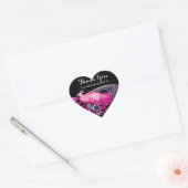 ELEGANT PEACOCK IN PINK, FUCHSIA, ZWART Dank u Hart Sticker (Envelop)