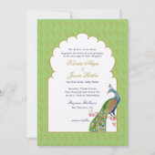 Elegant Peacock Indische bruiloft Mint Green Kaart (Voorkant)