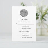 Elegant  Peacock Meal Choice Wedding RSVP (Staand voorkant)