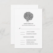 Elegant  Peacock Meal Choice Wedding RSVP (Voorkant / Achterkant)