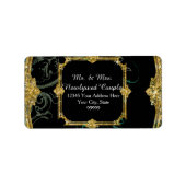 Elegant Peacock met  scrollers Indische bruiloft Etiket (Voorkant)