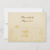 Elegant Peacock Monogram Vintage Wedding RSVP Card (Achterkant)