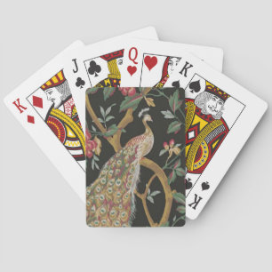 Elegant Peacock On Black Playing Cards Speelkaarten