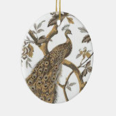 Elegant Peacock op wit Ornament (Rechts)