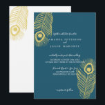 Elégant Peacock Or Invitations de mariage<br><div class="desc">Elégante et moderne Gold Peacock Wedding Invitations. Est livré avec des accessoires assortis pour compléter vos célébrations de mariage.</div>