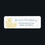 Élégant Peacock Or Retourner les étiquettes d'adre<br><div class="desc">Élégants et complémentaires à notre collection de mariages,  ces Elegant Gold Peacock Return Address Labels sont l'ajout parfait à vos besoins de planification mariage.</div>