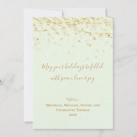 Élégant Peacock Ornement Joyeux Noël Carte Plat (Dos)