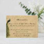 Elegant Peacock Posh Wedding Insert Informatiekaartje (Staand voorkant)