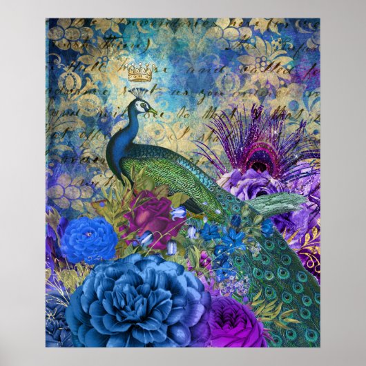 Elegant Peacock Poster (Voorkant)