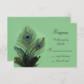Elegant Peacock RSVP (groen) (Voorkant / Achterkant)