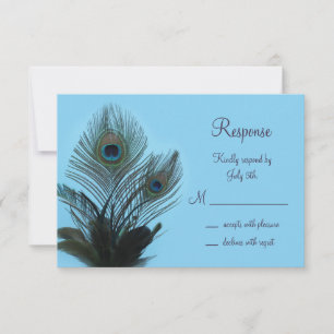 Elegant Peacock RSVP (turquoise) Kaartje