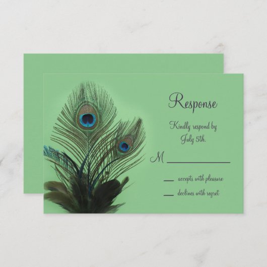 Elégant Peacock RSVP (vert) (Devant / Derrière)