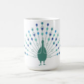 Elegant Peacock Silhouette Koffiemok (Center)