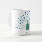 Elegant Peacock Silhouette Koffiemok (Voorkant links)