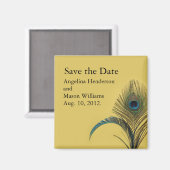 Elegant Peacock sparen de Magnetische Datum (geel) Magneet (Voorkant / Achterkant)