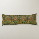 Elegant Peacock Stylish Gold Feathers Pattern Lichaamskussen (Achterkant)