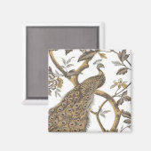 Elégant Peacock Sur Aimant Blanc (Recto/Verso)