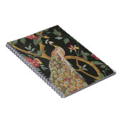 Elégant Peacock Sur Carnet Spiral Noir (Côté Droit)