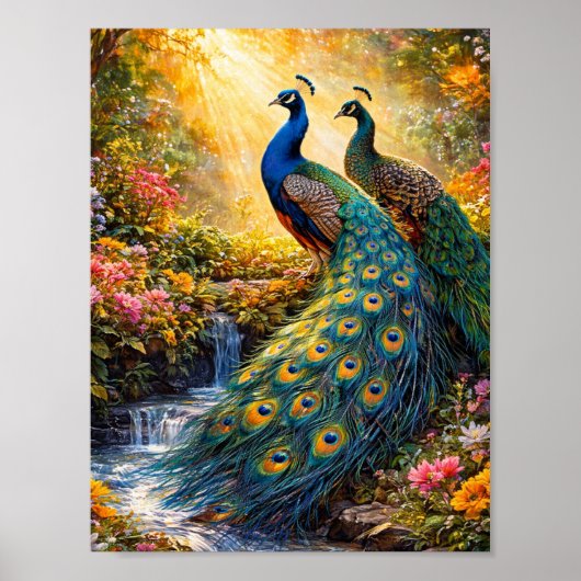 Elegant Peacock Wall Art Poster | (Devant)
