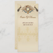 Elegant Peacock Wedding Ceremony Programma's (Voorkant / Achterkant)