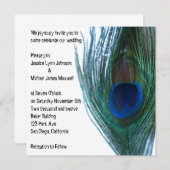 Elegant Peacock Wedding Invitation Kaart (Voorkant / Achterkant)