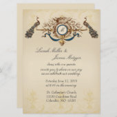 Elegant Peacock Wedding Invitation Kaart (Voorkant / Achterkant)