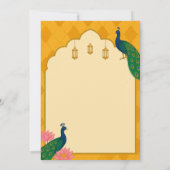 Elegant Peacock Wedding Invitation Kaart (Achterkant)