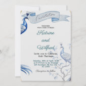 Elegant Peacock Wedding Invitation Kaart (Voorkant)