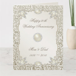 Elegant Pearl 30th Wedding Anniversary 8.5 X 11 Kaart