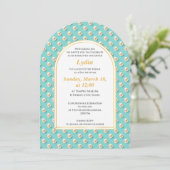 Elegant Pearl Bat mitzvah Invitation (Debout devant)