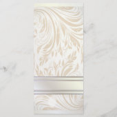 Elégant Pearl Blanc Mariage Réception Dîner Menu (Dos)