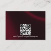 Elegant Pearl, Bourgogne Ribbon & Sparkle QR Code Informatiekaartje (Achterkant)