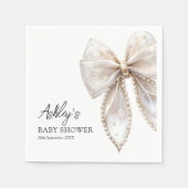 Elegant Pearl Bow Baby shower Servet (Voorkant)