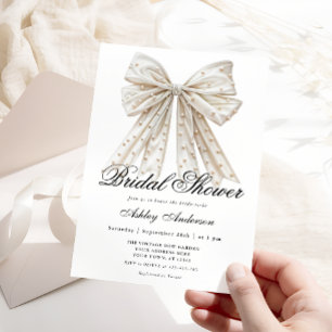 Elegant Pearl Bow Vrijgezellenfeest Kaart