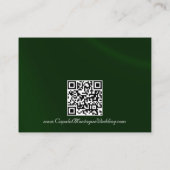 Elegant Pearl, Emerald Ribbon & Sparkle QR-code Informatiekaartje (Achterkant)