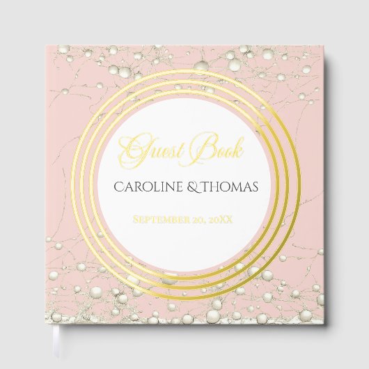 Elegant Pearl Gold Script Wedding Romantic Pearls (Recto)