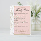 Elegant Pearl Gold Script Wedding Romantic Pearls RSVP Kaartje (Staand voorkant)