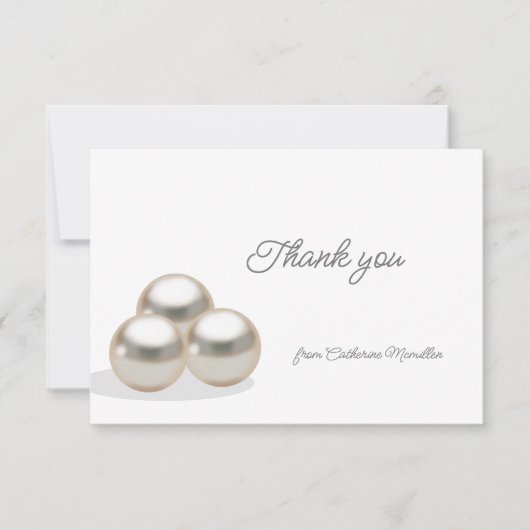 Elegant Pearl Ketting bruiloft Elegant Bedankkaart (Voorkant)
