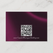 Elegant Pearl, Paarse Ribbon & Sparkle QR Code Informatiekaartje (Achterkant)