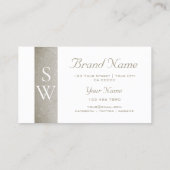 Elegant Pearl Shimmer Snake Pattern met Initialen Visitekaartje (Achterkant)