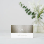 Elegant Pearl Shimmer Snake Pattern met Initialen Visitekaartje (Staand voorkant)