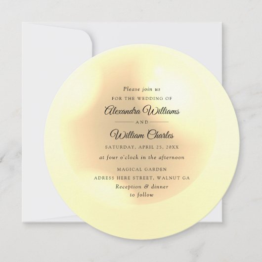 Elegant Pearl Simple Chic Faire-part de mariage (Devant)